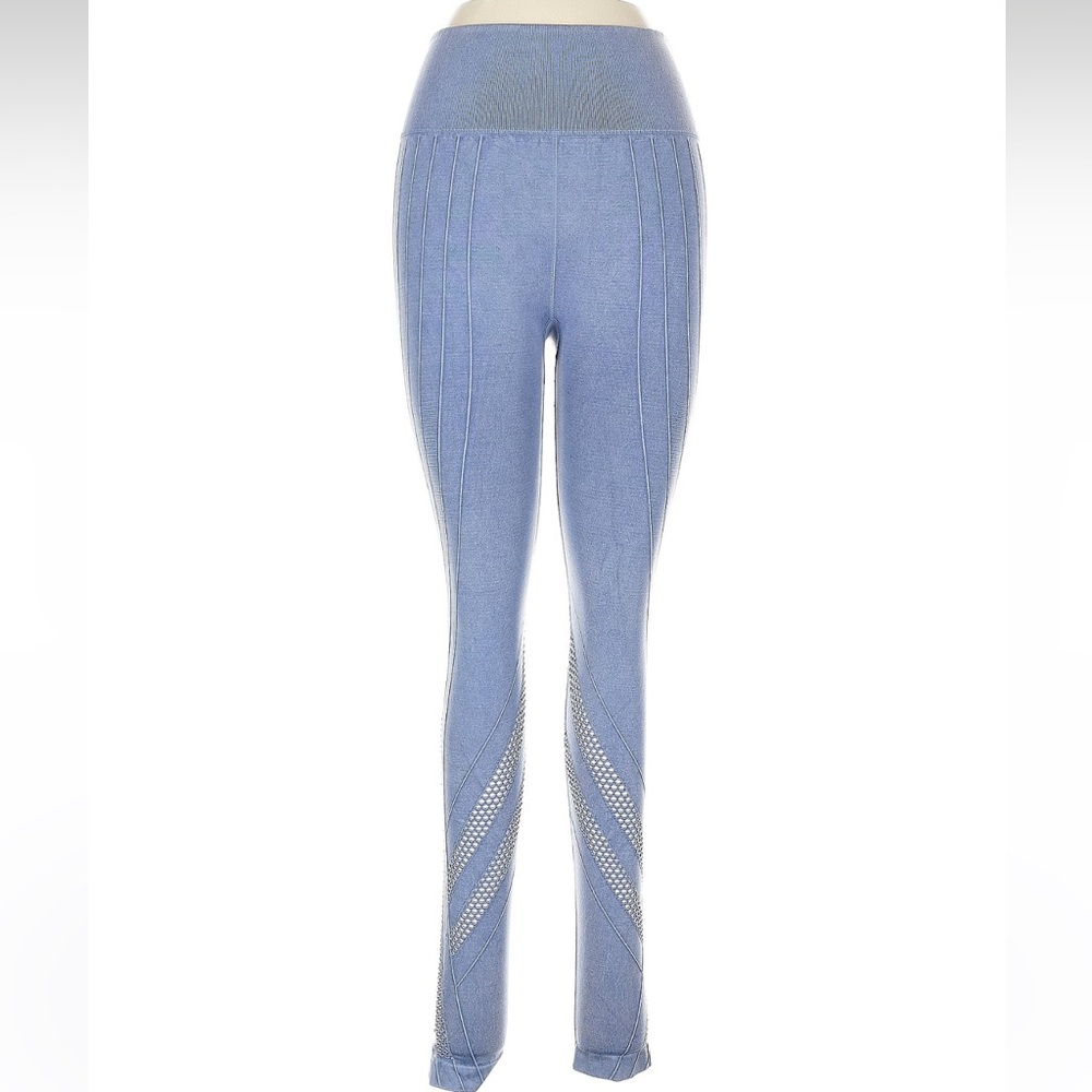 Betsey Johnson Performance Leggings Blue Grey Women’s Size Medium M Yoga Sporty